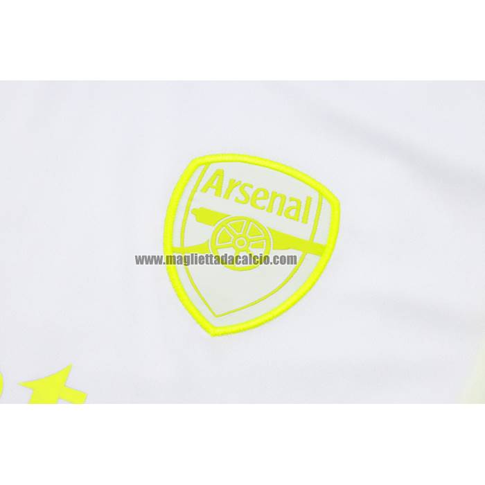 Tuta da Track del Arsenal Manga Corta 2023-2024 Blanco - Pantalon Corto